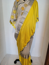 Basanti Mashroo Hand Embroidery Saree
