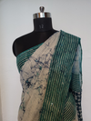 Abstract Linen Saree with Sequin Embroidery