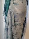 Abstract Linen Saree with Sequin Embroidery