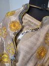 Basanti Mashroo Hand Embroidery Saree