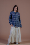 Indigo Batik Hand Embroidered Shirt