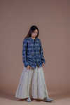 Indigo Batik Hand Embroidered Shirt