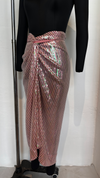 Baby Pink Sequin Drape Skirt