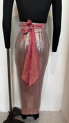 Baby Pink Sequin Drape Skirt