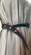 Gond Ghariyal Belt – Deep Green Multicoloured
